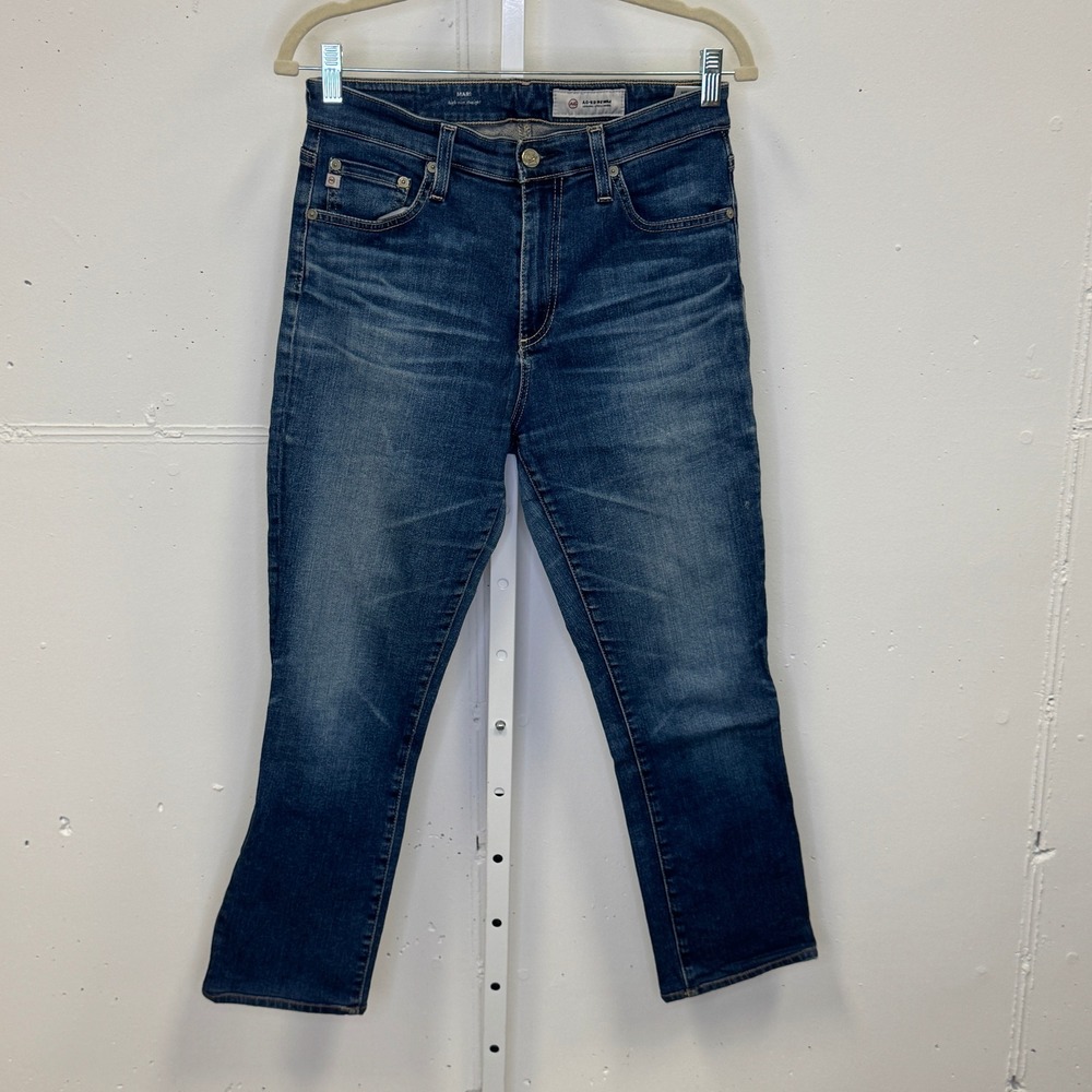 AG Adriano Goldschmied Mari High Rise‎ Straight Jeans Medium Wash Stretch W29